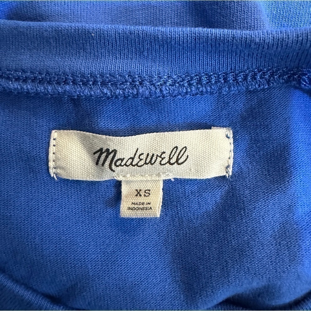 Madewell Heavyweight Jersey Crewneck Tee Blue XS NWT - Picture 4 of 7